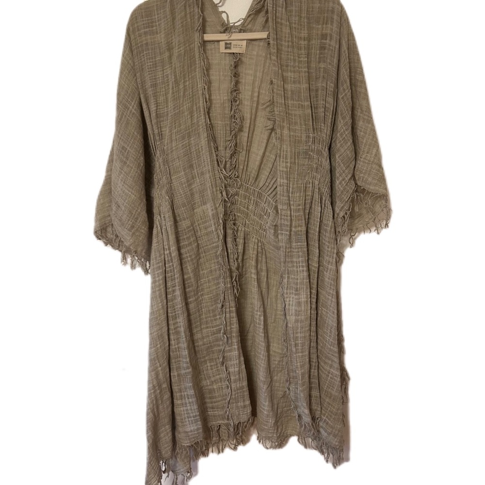 Look by M Linen Grey Shawl